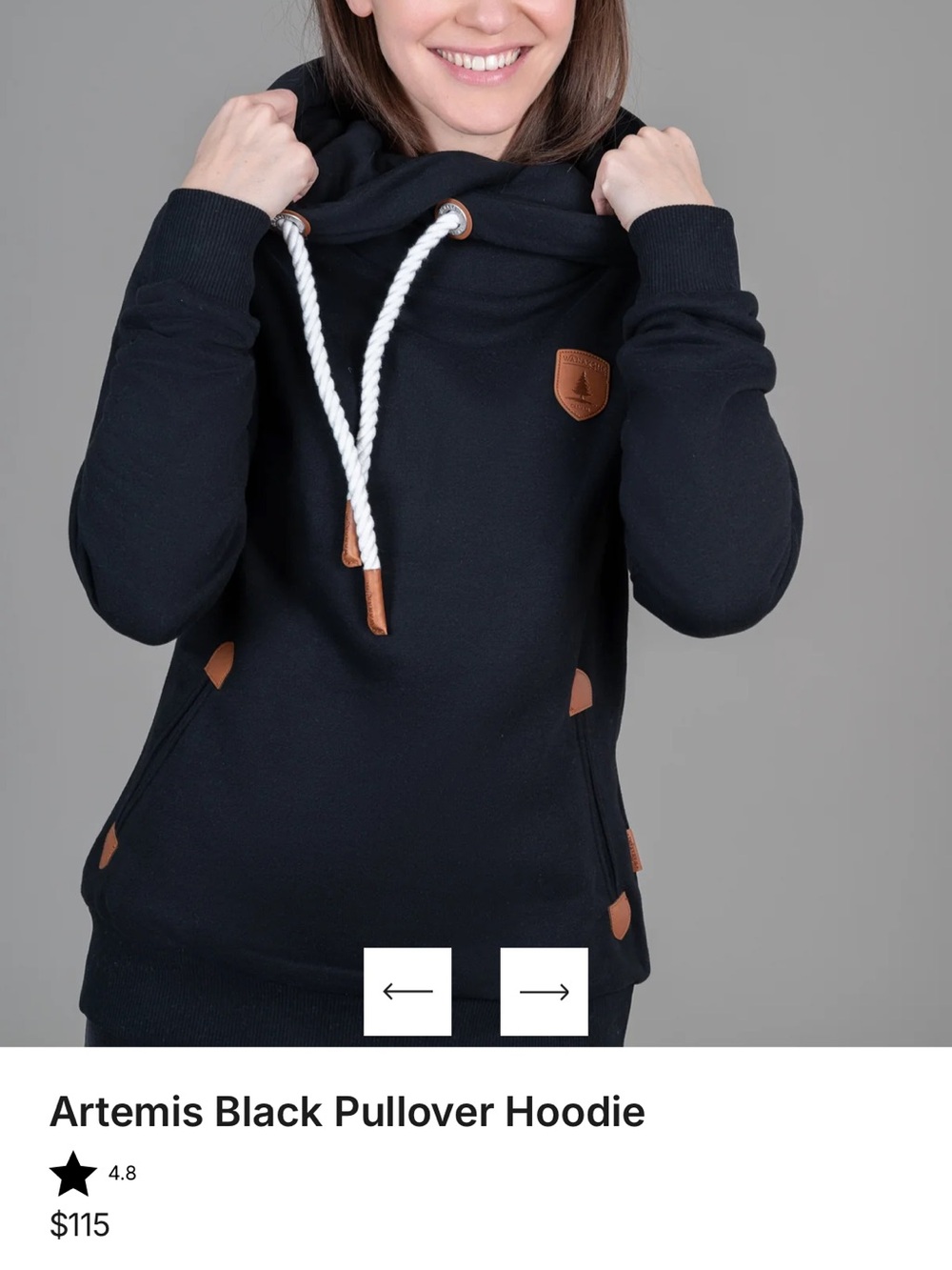 Wanakome Artemis Black Pullover Hoodie